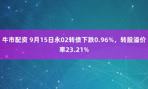 牛市配资 9月15日永02转债下跌0.96%，转股溢价率23.21%