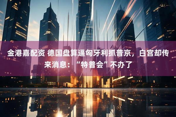 金港嘉配资 德国盘算逼匈牙利抓普京，白宫却传来消息：“特普会”不办了
